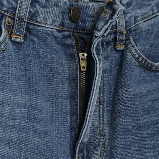 Washed wide denim pants