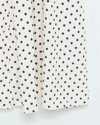 Polka Dot Puff Sleeve Long Dress
