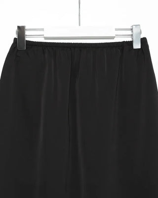 Fringe Lace Hem Easy Satin Skirt