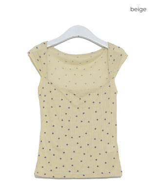 Dot Cap Sleeve Top