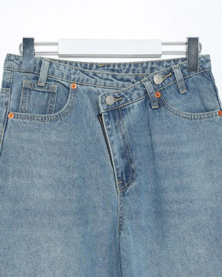 Asymmetrical denim pants