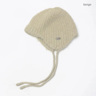 Knitted strap earmuff beanie
