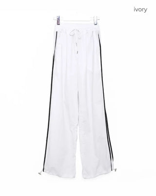 Track line wide pants