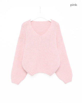 V-neck oversized knit