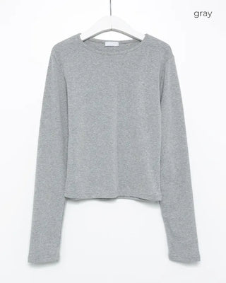 Round neck loose long-sleeve T-shirt