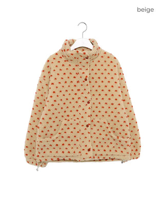 Dot fleece zip-up