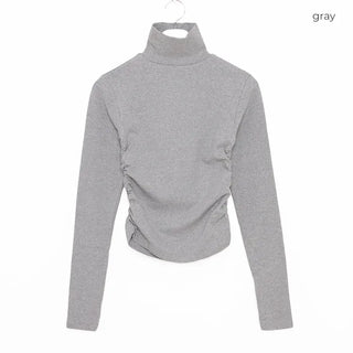 Shirred Warmer Turtleneck