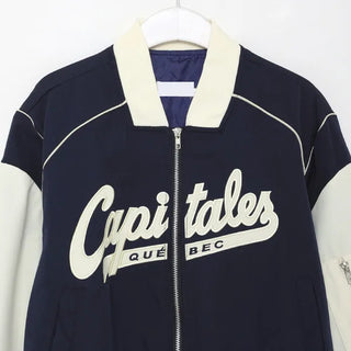 Two-tone varsity jacket