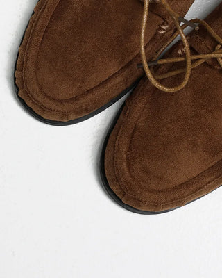 Suede Gathered Toe Chukka Boots