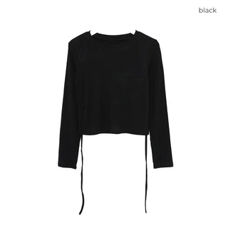 Side-shirred cropped T-shirt