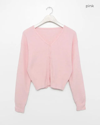 V-neck short cardigan