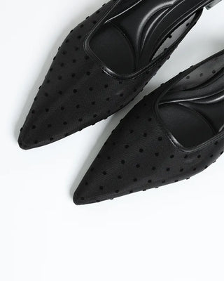 Dot mesh flat shoes