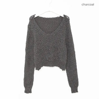 Popcorn V-neck knitwear