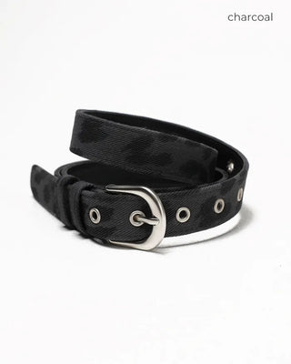 Leopard Serge Double Loop Belt