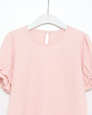 Can-can frill short-sleeved T-shirt