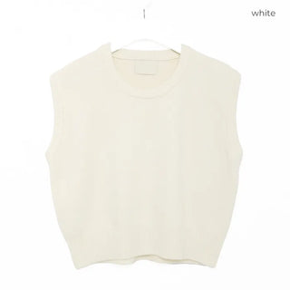(Unisex) Basic Round Knit Vest