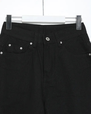 Cross-studded wide cotton pants with hip pockets