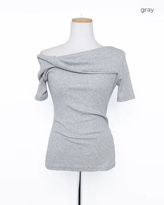 Unbalanced Shoulder Point T-Shirt