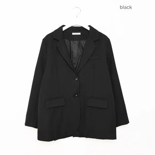 Oversized button-down single jacket