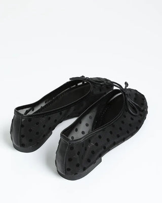 Polka Dot See-Through Flat Pumps
