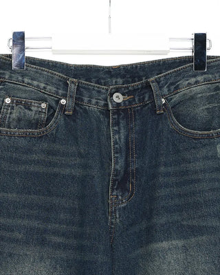 (Unisex) One-flap hip pocket wide jeans
