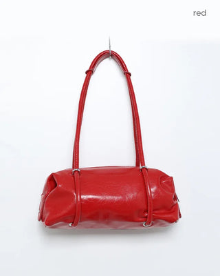 Simple faux leather shoulder bag