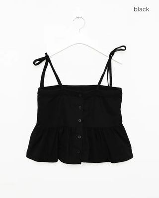 Lace-line shirred sleeveless blouse