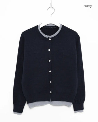 Double-breasted round cardigan