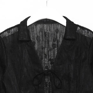 Lace sheer color cardigan