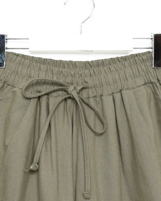 Two-line track elastic waist shorts