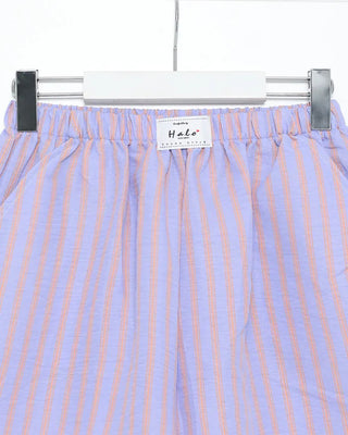 Elastic waist striped shorts
