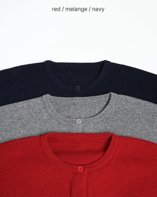 Round neck knit cardigan