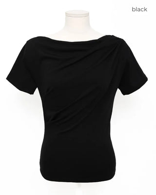 Shirred Off-Shoulder T-Shirt
