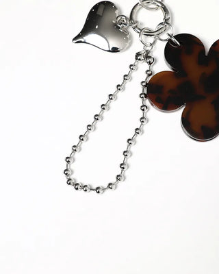 Leopard Flower Mirror Keyring