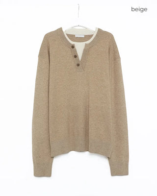 Henley neck knit