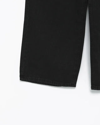 Coin pocket straight black cotton pants