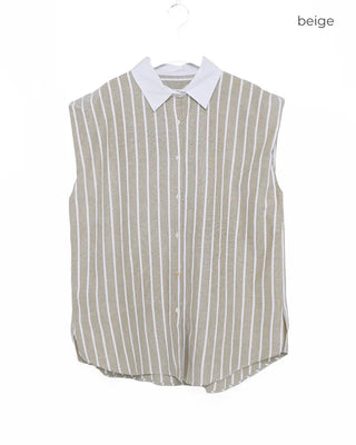 Striped sleeveless shirt and shorts set