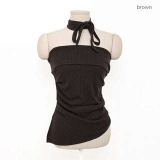 Scarf set ribbed bustier top