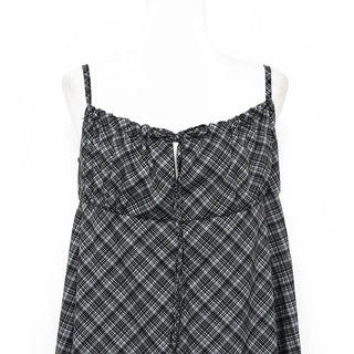 Checked camisole mini dress