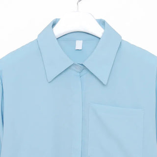 One-pocket cropped shirt