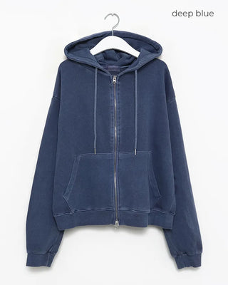 Vintage Wash Double Zip Hoodie