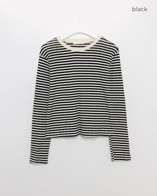Striped simple long-sleeved T-shirt