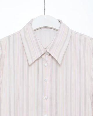 Gradient stripe flared cuff shirt