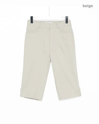 Slit hem slacks capri pants