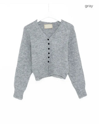 Black button-up V-neck cardigan