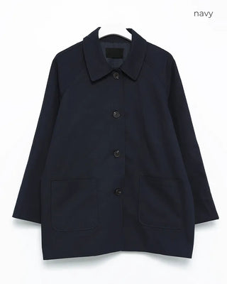 Square pocket single half trench coat