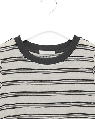 Two-tone border half-sleeve T-shirt