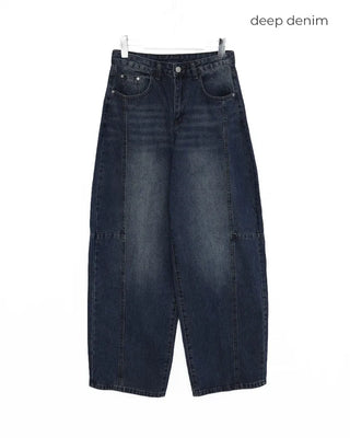 Side yoke seam wide jeans