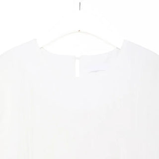 Pleated short-sleeved blouse