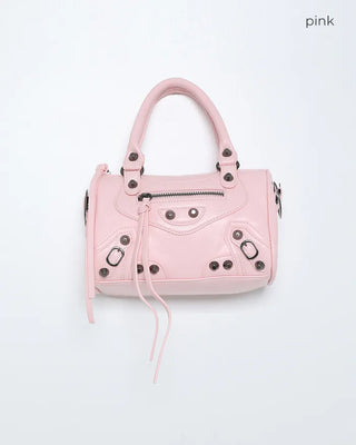 Eyelet Shoulder Mini Boston Bag